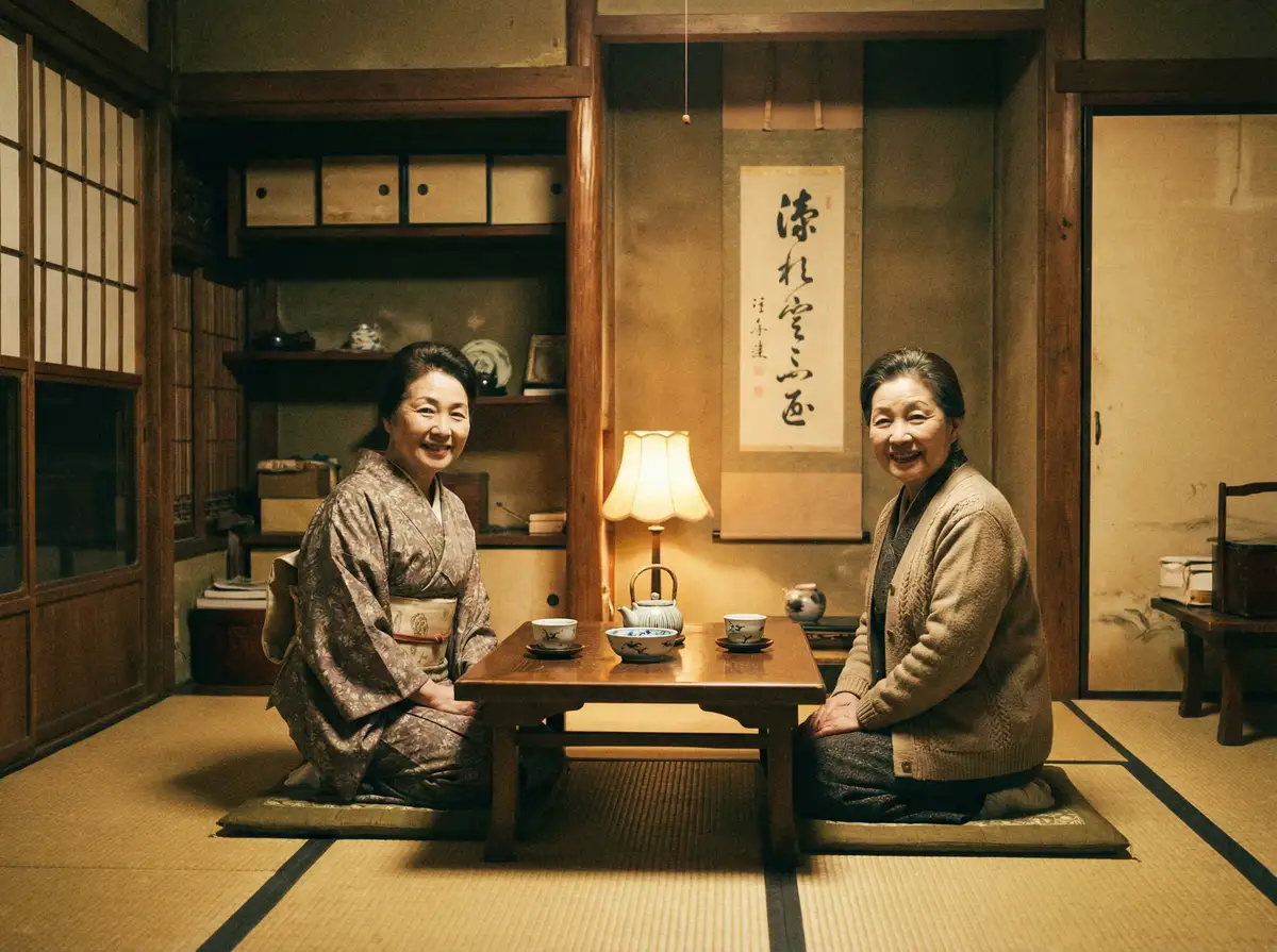 两位优雅的 探花视频 - 人气内容精选，相关内容持续更新 在日式茶室中品茶交谈